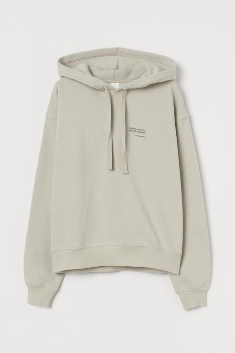 Hoodie Carré En Coton Mélangé - Beige