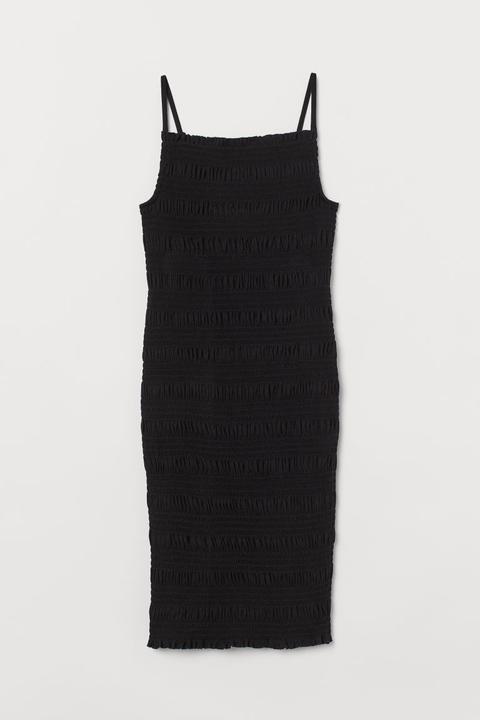 Vestido Fruncido - Negro