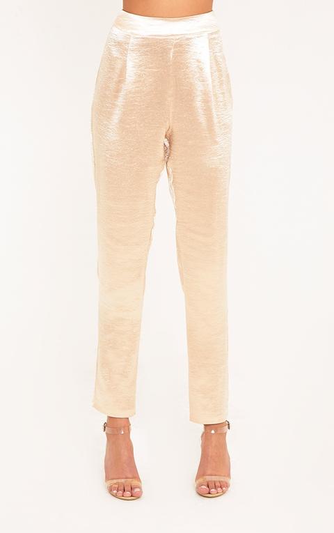 Camilla Champagne Hammered Satin Trouser