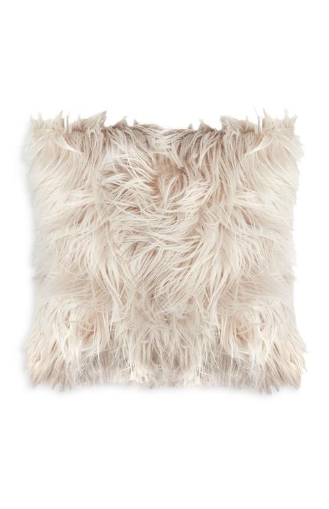 Cream Fluffy Cushion