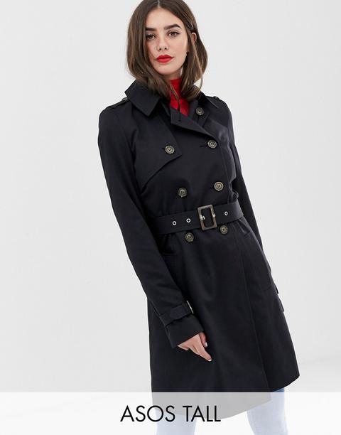 Asos Design Tall - Trench - Nero