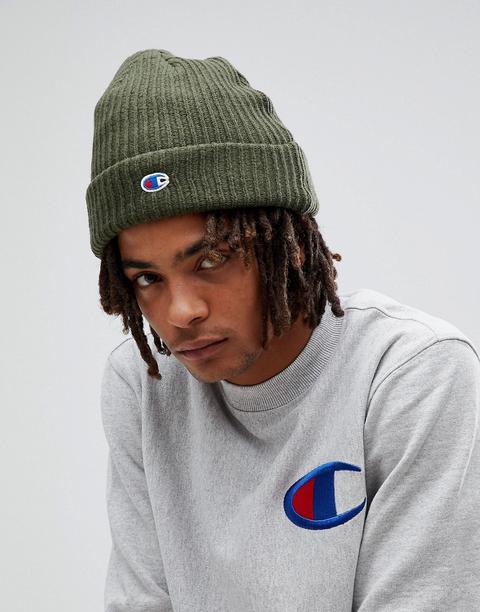 Champion Beanie With Small Logo In Green