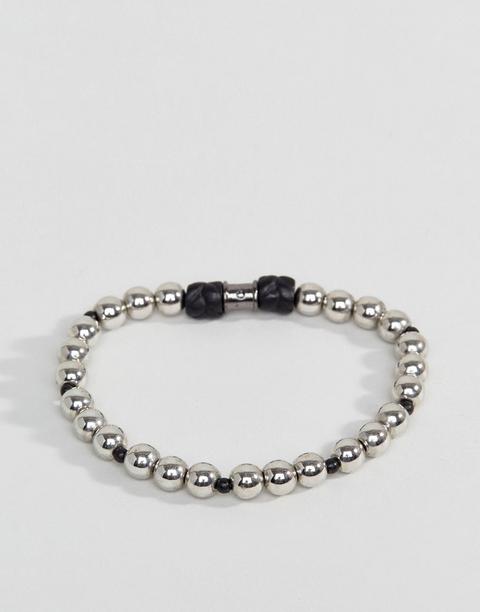 Icon Brand Beaded Bracelet In Silver