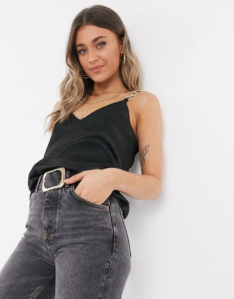 Camiseta De Tirantes Con Ribete En Negro De River Island