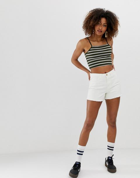 Only - Short Mom En Jean - Blanc