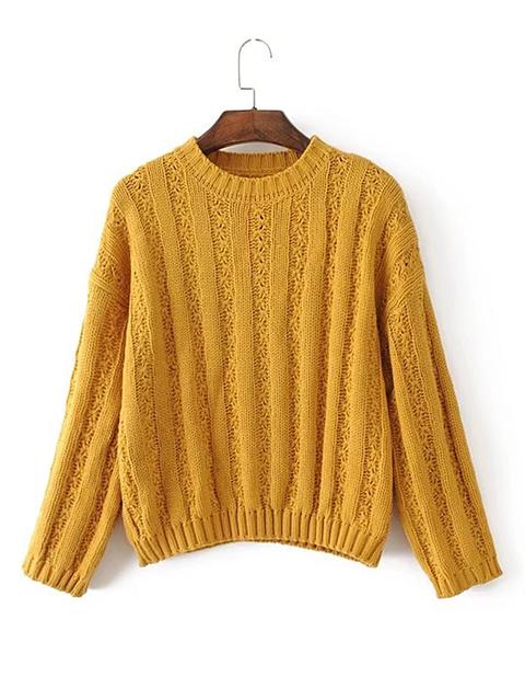 Drop Shoulder Ribbed Pullover Sweater