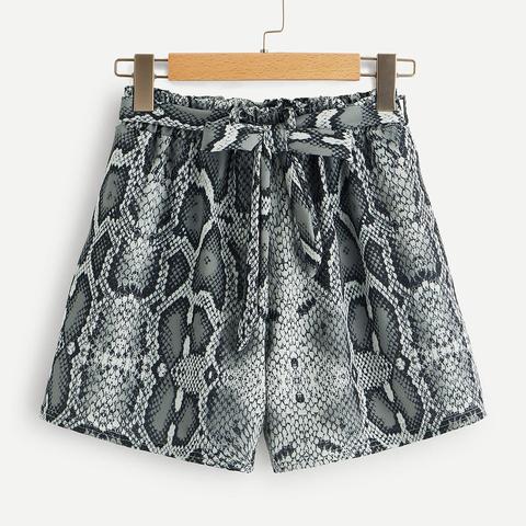 Shorts Con Stampa Effetto Serpente Con Nodo