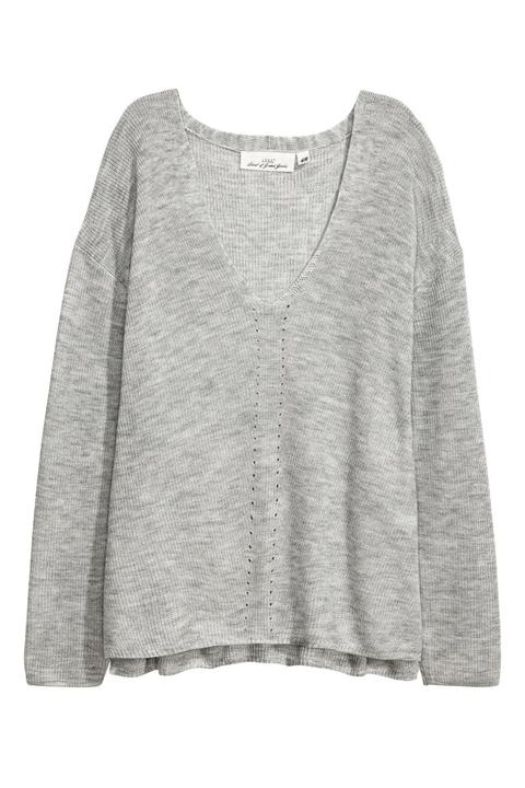 H & M - Pullover In Maglia Fine - Grigio