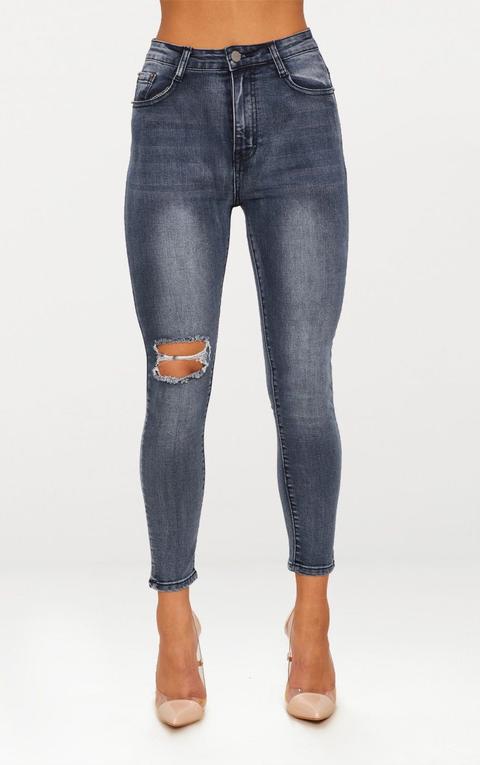 indigo ripped skinny jeans