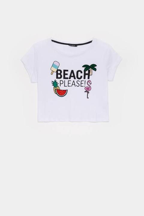 T-shirt Crop Stampa