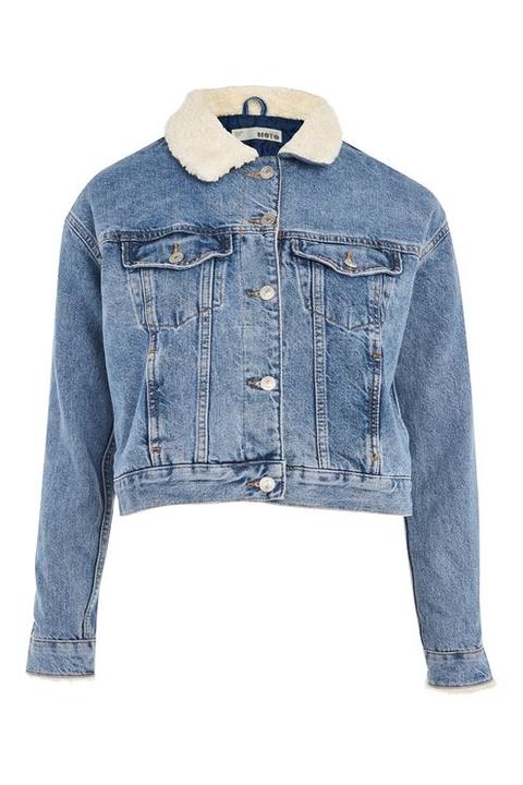 topshop denim jacket borg