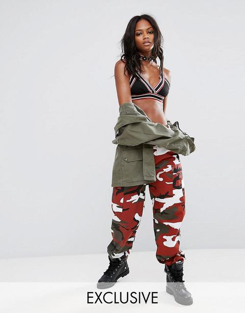 Reclaimed Vintage Inspired Festival Camo Trousers