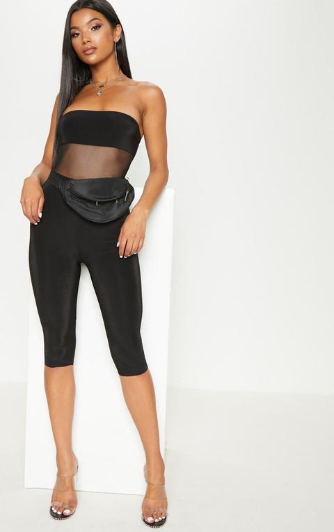 Brea Black Mesh Bandeau Unitard
