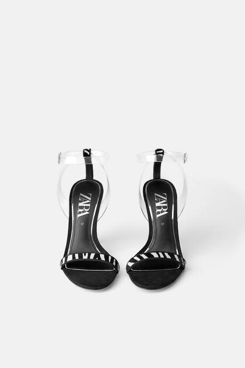 zara animal print heeled sandals