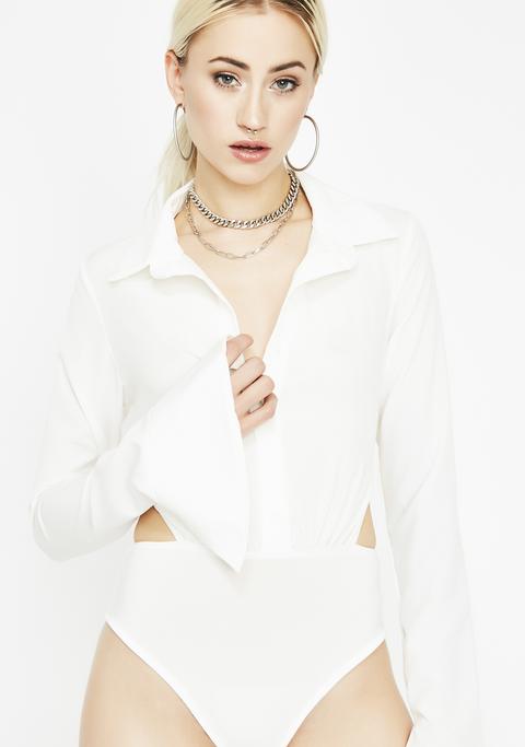 white button up bodysuit