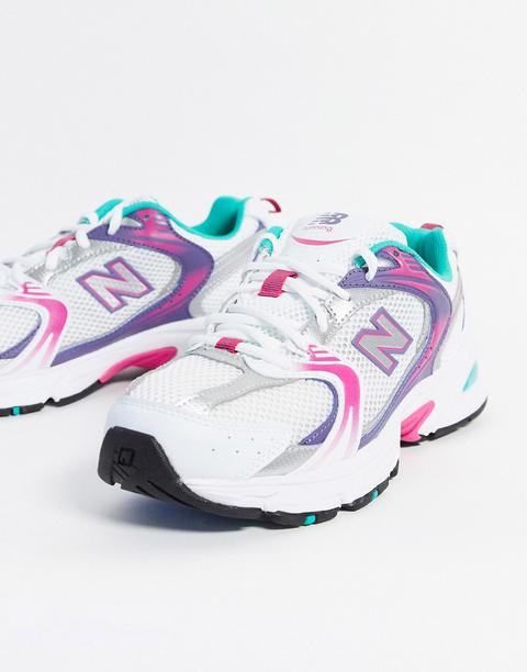 New Balance 530 Trainers In White And Purple-pink