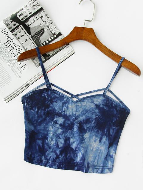 Top Crop A Canotta In Stampa Tie Dye