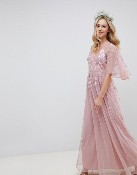 maxi dress with cape sleeves