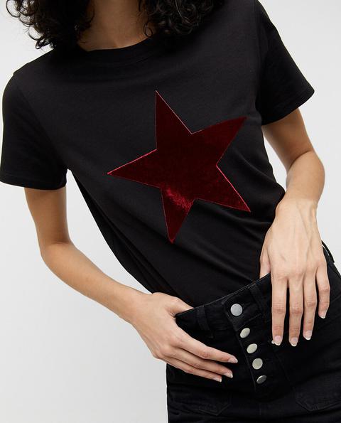 Sfera - Camiseta De Mujer Estrella Terciopelo Cuello Caja