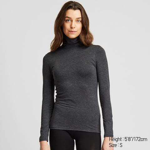 Women Heattech Jersey Turtleneck Thermal Top