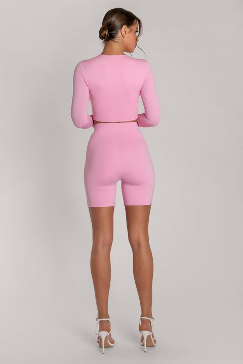 Emely Long Sleeve Crop Top - Pink