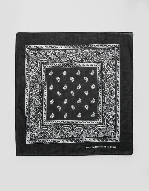 Bandana Negra Con Diseño De Cachemir De 7x