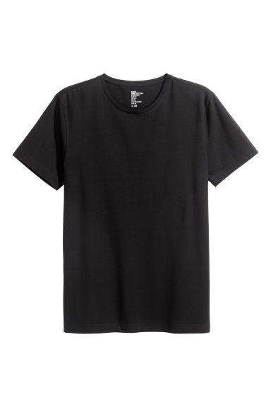 H & M - T-shirt Girocollo Slim Fit - Nero