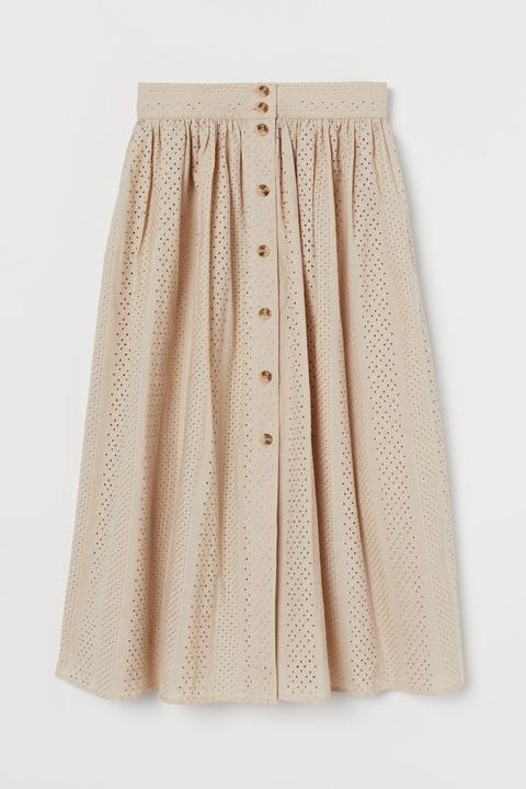 Jupe Avec Broderie Anglaise - Beige