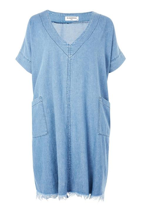 **denim Tunic Dress By Glamorous Tall