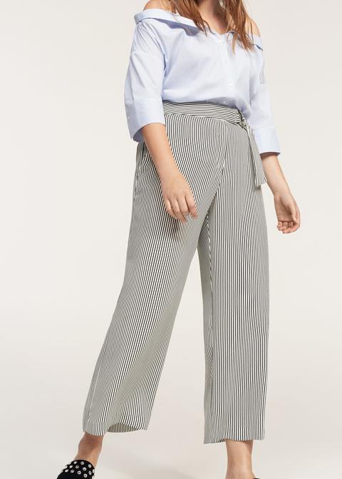 Pantaloni Crop Righe