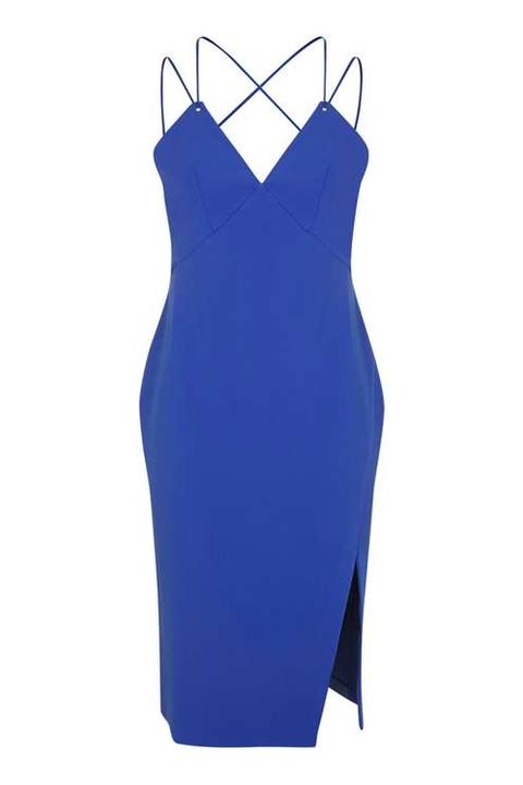 Petite Eyelet Plunge Midi Dress - Petite - Clothing