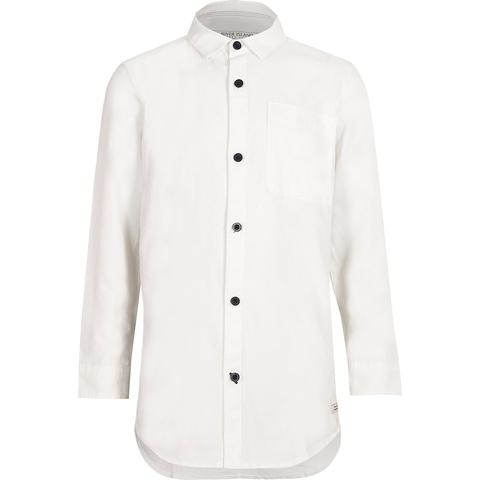 Boys White Long Sleeve Oxford Shirt