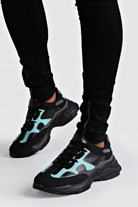 boohooman chunky trainers in black