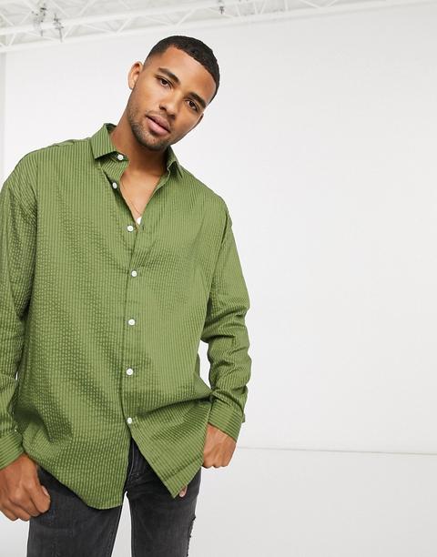 Camisa Extragrande Caqui Estilo Años 90 De Sirsaca De Asos Design-verde