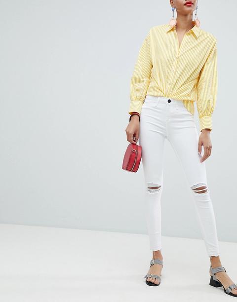River Island - Molly - Jeans Skinny Con Strappi - Bianco from ASOS on ...
