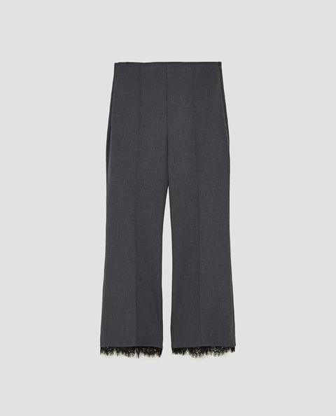 Pantalón Flare Encaje