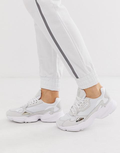 Adidas Originals Falcon Trainers In Triple White