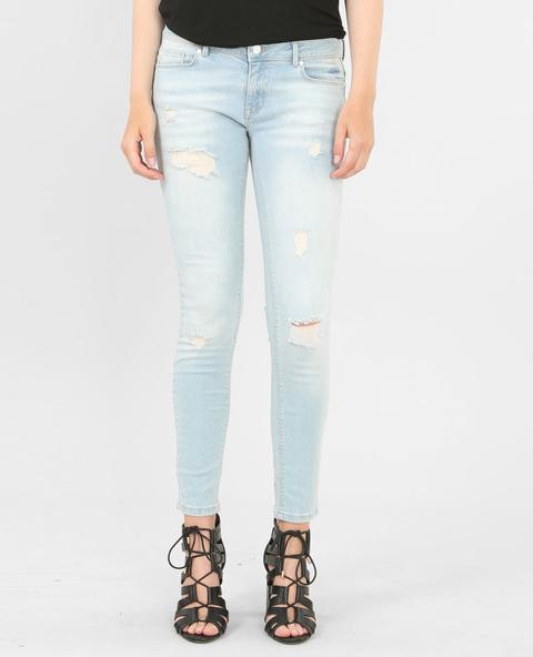 Jeans Skinny Con Rotos En Las Rodillas