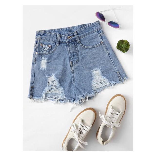 shein ripped denim shorts