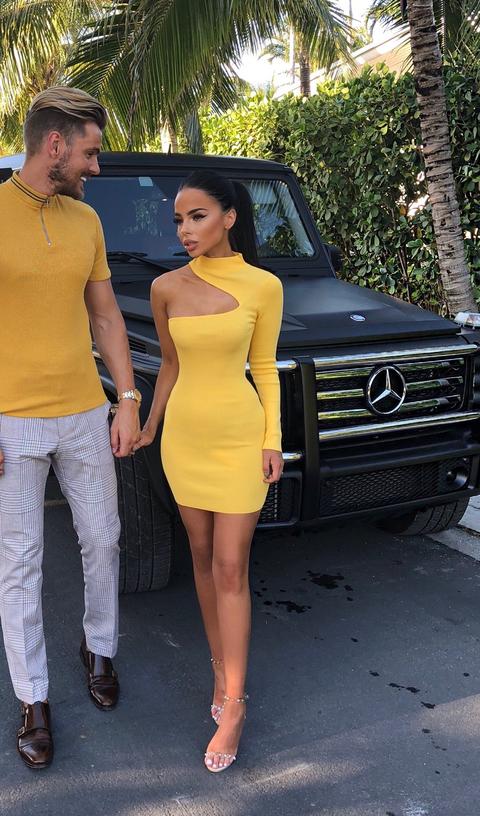 Abigail Cut Out Dress - Yellow