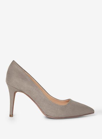 grey wide fit court shoes