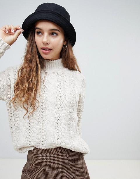 Pimkie High Neck Medusa Jumper - White