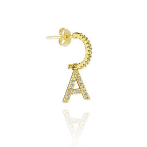 Pendientes Inicial Circonita Aro Gold