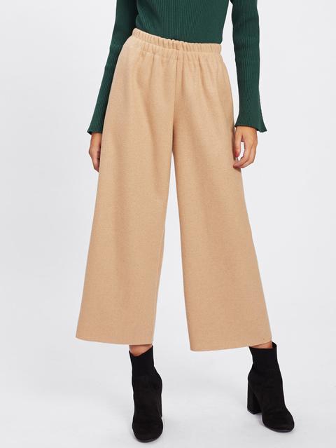 Elastic Waist Wide Leg Pants