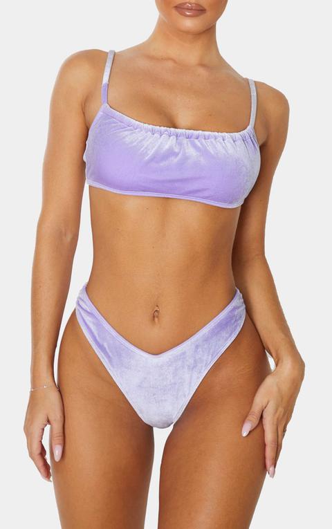 Lilac Velvet Mini V Front Bikini Bottom