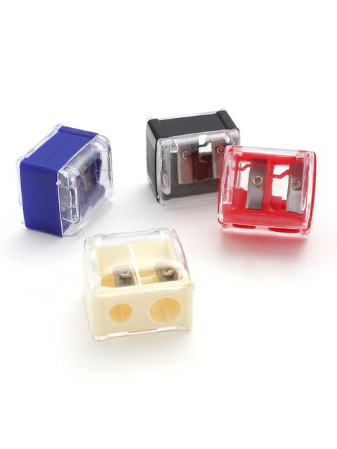 Random Color Double Barrel Pencil Sharpener 1pc