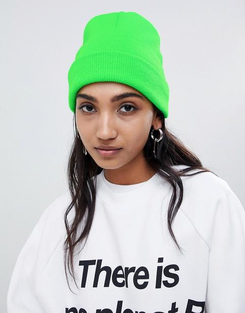 Gorro Con Vuelta En Neón De Asos Design