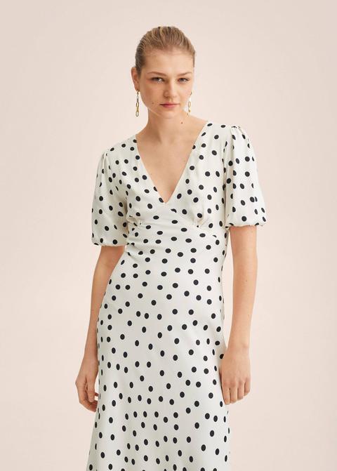 Vestido Satinado Lunares