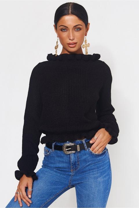 Casey Black Frill Jumper