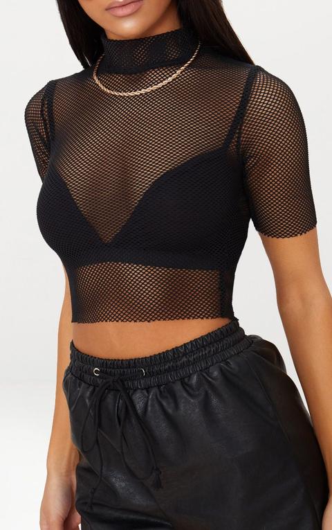 fishnet short sleeve top